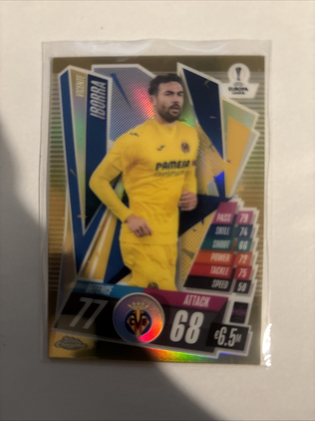 2020 Topps Chrome Match Attax Uefa Champions League Vicente Iborra #70 Gold /50