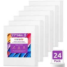 24-Pack 11x14 in Canvas Boards for Painting – 100% Cotton Primed Art Supplies...