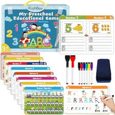 Tracing Books for Kids Ages 3-5, Dry Erase Letter Number Trace Pre K Workbook...