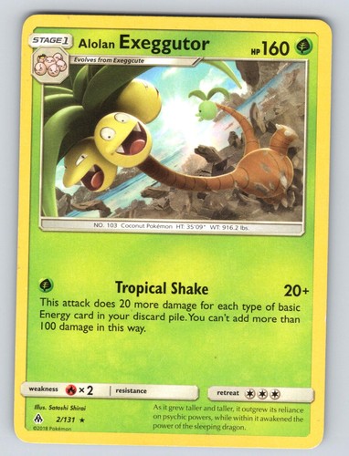 Alolan Exeggutor 2/131 Rare Forbidden Light Pokemon MODERATELY PLAYED