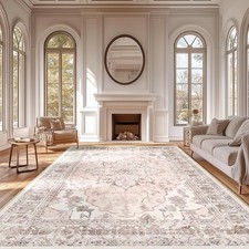 8x10 Area Rug Washable Rugs for Living Room, No Pile Boho Carpet for Entryway...