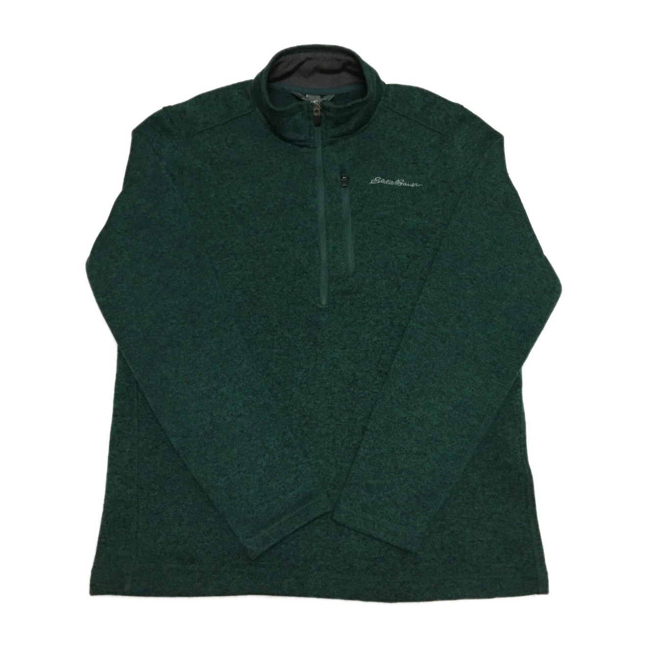Eddie Bauer Men’s 1/4 Zip Pullover Fleece Size Medium Green Heather Long Sleeve