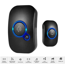 Wireless Door Bell Chime Battery Operated Cordless Plugin Doorbell 32 Melodies