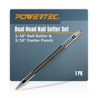 Dual Head Nail Setter & Center Punch, Spring Loaded 1/16'' Nail Punch with 3/1...