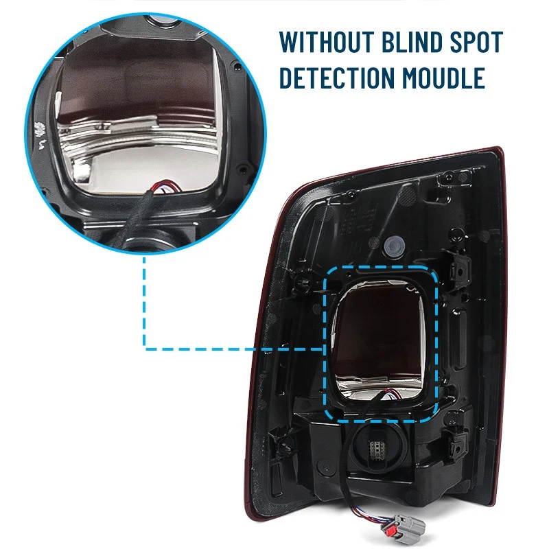 Passenger w/ Blind Spot Red LED Tail Light For 2019-2024 Dodge RAM 2500 3500 RH - Изображение 4 из 4