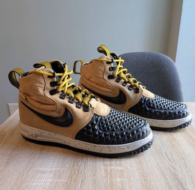 Nike Lunar LF1 Air Force 1 Duckboot  17 Metallic Black Tan Mens Sz 10 916682-701