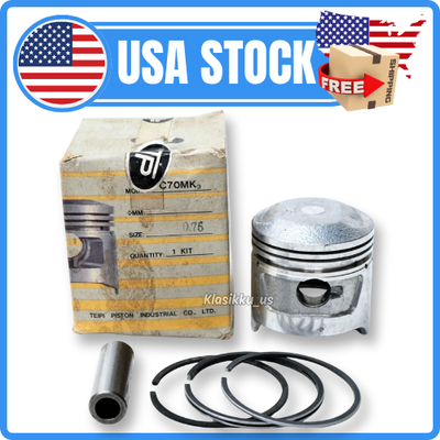 Piston & Rings Set – Oversize 0.75 – Fits Honda C70 CL70 CT70 CD70 CF70 SL70 XL70 ATC70 – NOS