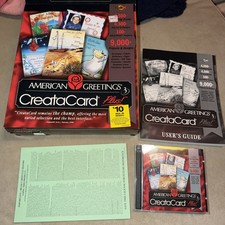 American Greetings 3 Creatacard Plus CD and User Guide Rare Vintage PC Software