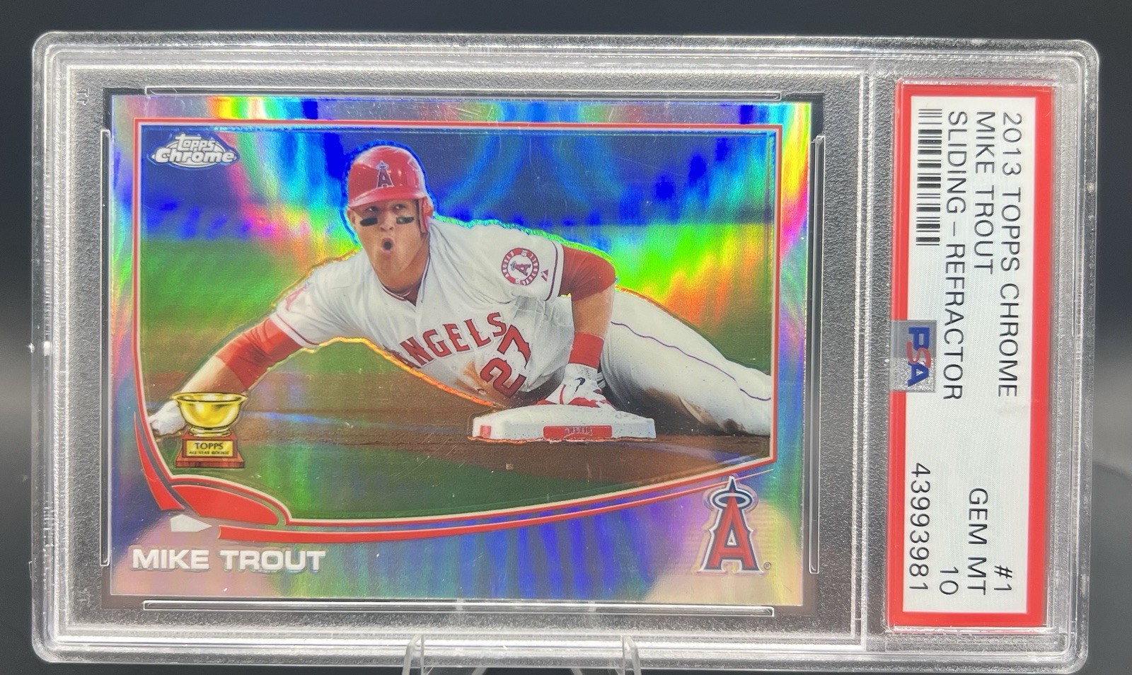 2013 Topps chrome Sliding-refractor MIKE TROUT PSA 10 #1