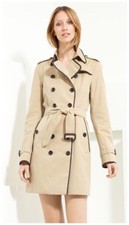 Authentic Burberry London Trench Coat Sz Us4/eu38, Stone $2295.