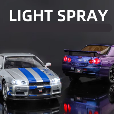 Modellino Nissan Skyline GTR R34 Scala 1:24 &ndash; Ares, Carrozzeria Larga, Diecast, Fast &amp; Furious