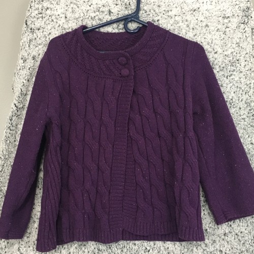 Croft and Barrow Cardigan Large Purple 