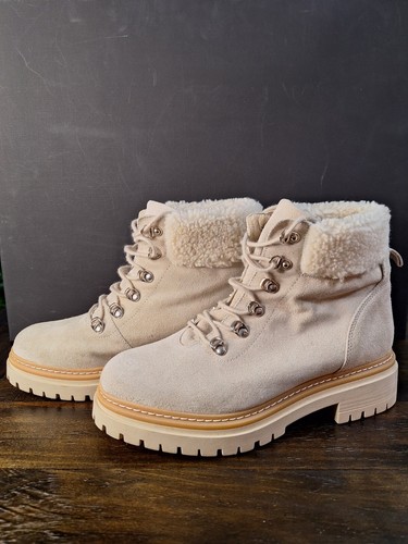 Fabianelli Italian Leather Fur Boots Beige Women's US Size 8.5 - Picture 5 of 17