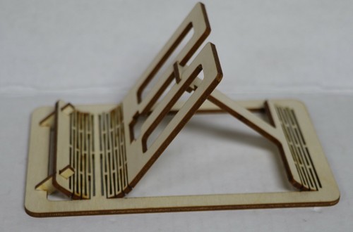 LASER CUT WOOD DESK TOP CELL PHONE STAND HOLDER - Picture 2 of 5