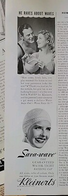 1940 Women's Sava-wave Swim Swimming Cap Vintage Fashion  ad