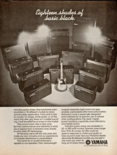 vtg 1970s YAMAHA AMPS MAGAZINE PRINT AD Guitar Bass Amplifier Pinup Page