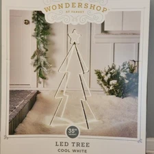 Wondershop LED Tree Christmas Cool White 35” Silhouette Yard Decor Holiday