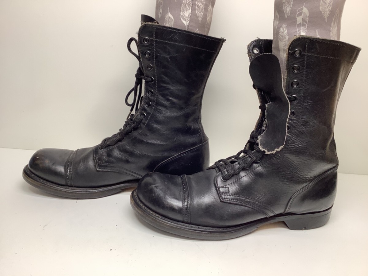 Vintage Double H Brand Panco US Army Black Millitary Jump Boots 1970 Size 9-D panco boots products for sale | eBay main image 3
