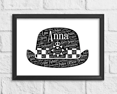 STUNROSIE Personalised Police Officer Helmet New Job Leaving Gift Print Retirement words