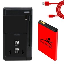 1600mAh Extended Slim Battery Charger Cable for Nokia 2720 V Flip TA-1295 Phone