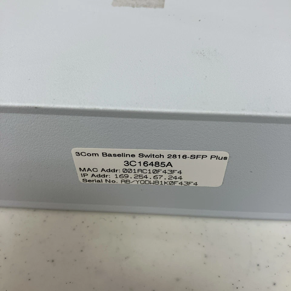 3 COM Baseline Switch 2816-SFP Plus 16-Port 3C16485 - Image 4 of 4