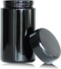 Black Glass Airtight Storage Container Jar 100ml with UV Protection for