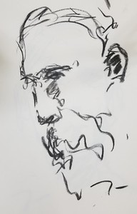 Jose Trujillo Original Charcoal On Paper Sketch Drawing