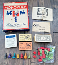 Vintage 1935 Monopoly Wood Pieces WWII No Board