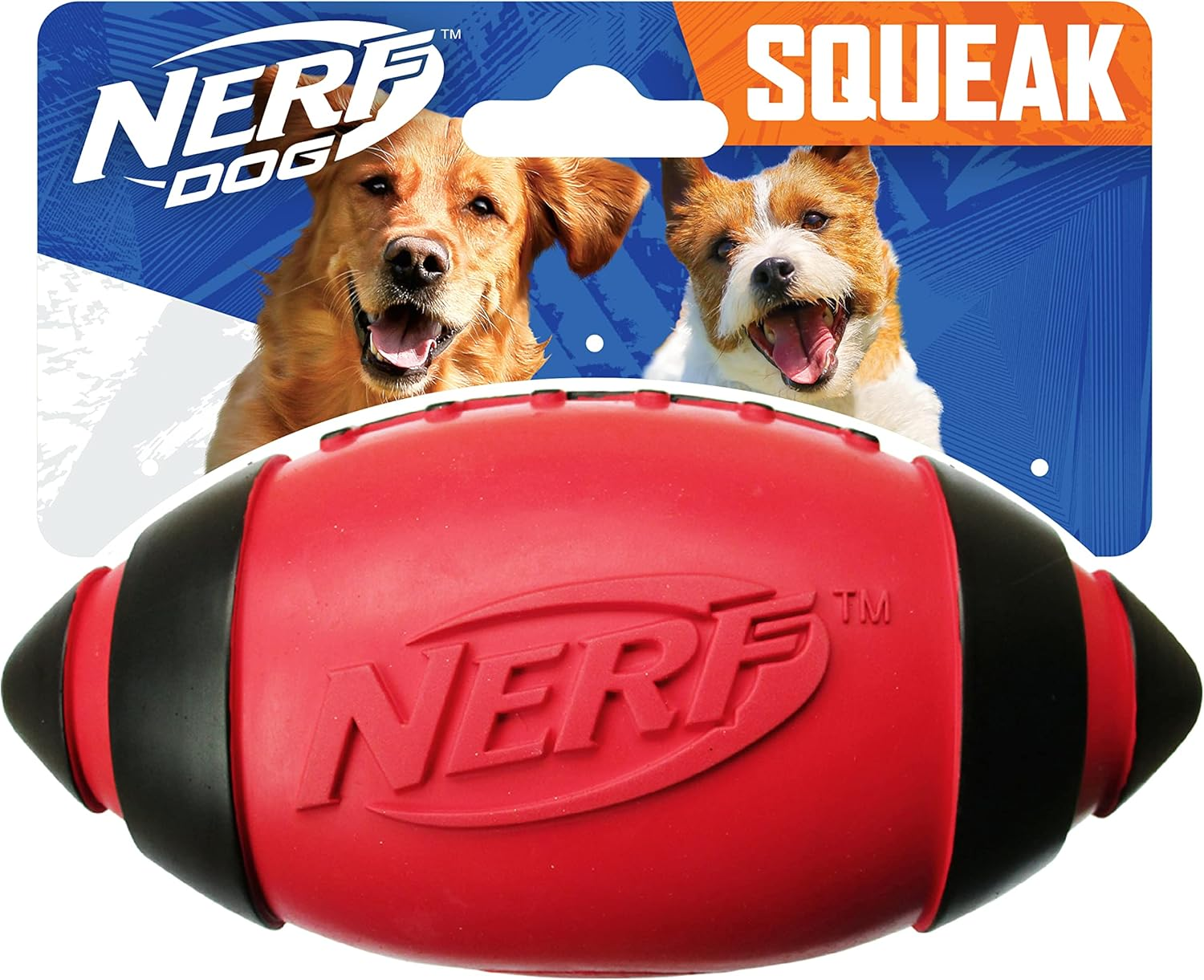 Rubber Football Dog Toy with Interactive Squeaker, Lightweight, Durable and Wat