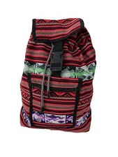 Red- Small Peruvian Woven Inca llama Mantel Backpack