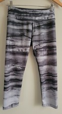 prAna Roxanne Gray Capri Crop Leggings Yoga Black Tide Womens Size S