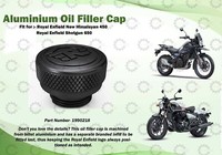 "Royal Enfield \"Black Oil Filler Cap For Shotgun 650 & New Himalayan 450\""