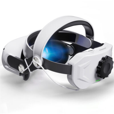 VR Headset Strap for Oculus Quest 2 Adjustable Head Band with 5200mAh Battery