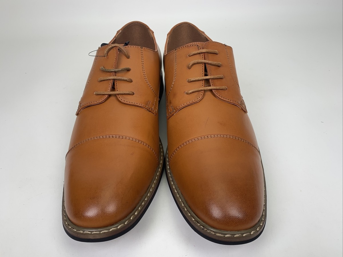 Jousen Milan Men\'s Brown Cap‎ Toe Oxford Dress Shoes Lace Up Size 10 Amazon.com | Jousen Men main image 2