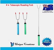 2 x Marshmallow Roasting Sticks Extendable Fork BBQ Campfire Telescopic Barbecue