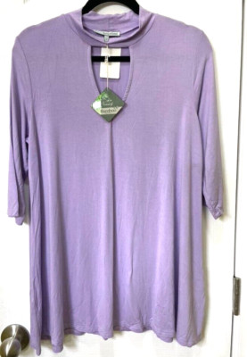 Emma's Closet shirt size Large keyhole neckline purple stretch new with tags