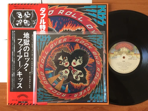 Kiss "ROCK AND ROLL OVER" JAPAN 1st PRESS VIP6376 LP w/DOUBLE OBIs, STICKER