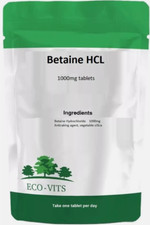 Betaine HCL 1000mg Tablets ? Digestive Support & Stomach Acid Balance - ECOVITS