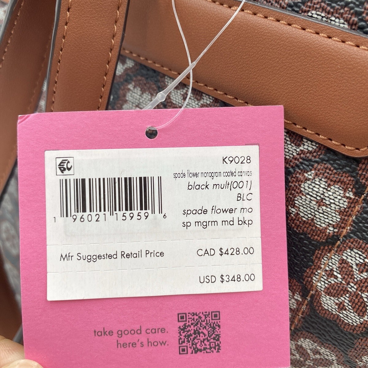 Kate Spade Flower Monogram Mia Flap Backpack Black Multi 