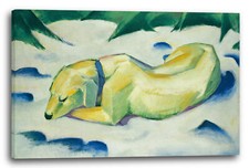 Kunstdruck Franz Marc - Liegender Hund im Schnee (191011)