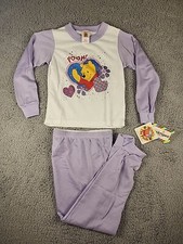 Vintage Winnie The Pooh Pajamas Long Sleeve Pants 90s Kids Large 6x New Disney
