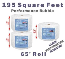 12", Large Performance Grade (1/2) American Bubble Boy Bubble Wrap - 195 Square