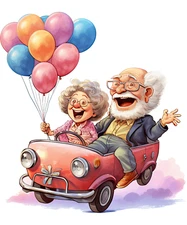 3x car decal sticker happy grandparents sticker 9x9 cm