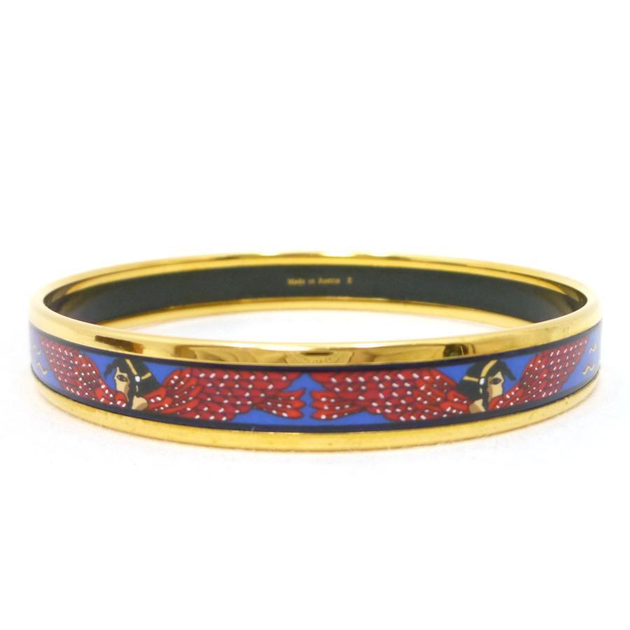 HERMES Émail Bangle ロゴ入り マルチカラー Hermes Authentic PM Bangle Bracelet Enamel Z Engraved