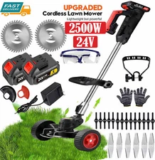 2500W Electric Grass Trimmer Cordless String Lawn Cutter Edger Weed + 2 Battery