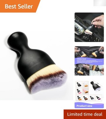 Tri-Color Car Detailing Brush with Soft Bristles for Gentle Interior Cleaning