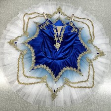 Blue White Professional Ballet Tutu Dress Costume Girls Ballet Stage Dance Wear