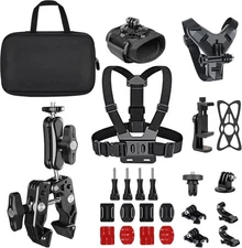 Accessories for DJI Action 5 Pro/Action 4/3, Chest Mount Harness + Helmet Chin 