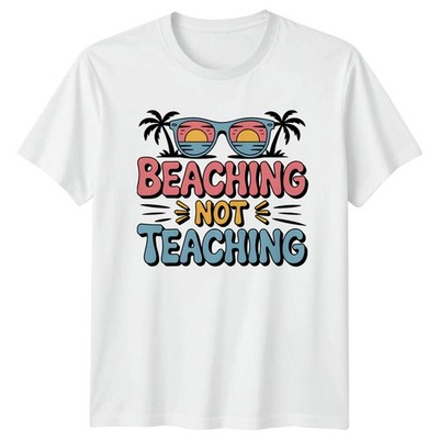 Beaching Not Teaching Damen T-Shirt Sommerferien Lehrer Sommerurlaub