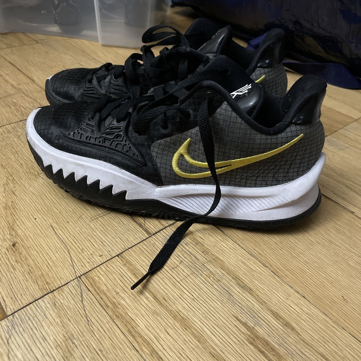 Kids Size Nike Kyrie Low Black And Yellow